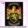 Hand Embroidered Heraldry Crests Patches, Family Crests with gold and silver Bullion Wire, Coat of Arms