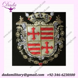 Gold bullion wire coat of arms patches