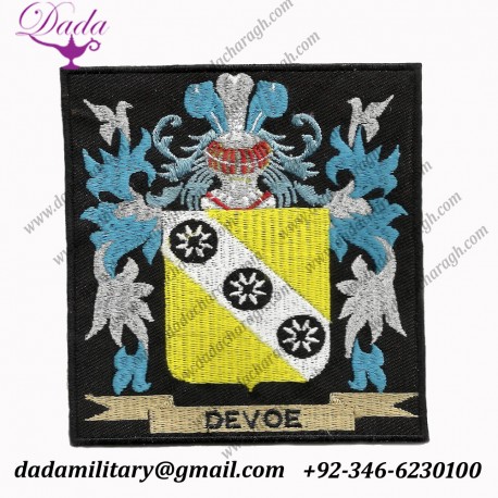 Family crest embroidered patches