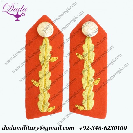 Custom Gorget Collar Patches General Army Rank Hand Embroidery Bullion Wire