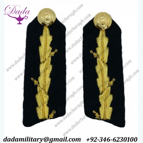 Gorget Patches Military Gorget Epaulette Gorget Gold 3 Leaves On Black With Clip