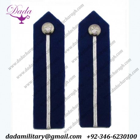 Officer Uniform Gorget Collar Patches Gorget Patch Badges Silver On Blue Large Assistant Commissioner Of Police
