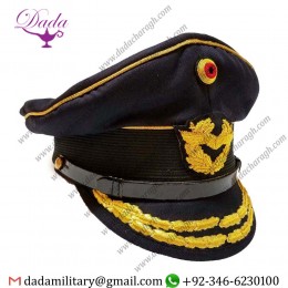 Hand Embroidery Modern German Military Airforce General Officers Visor Hat Cap Schirmmutze