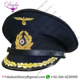 Visor Cap, German WWII Kriegsmarine Captain's Visor Cap - Blue