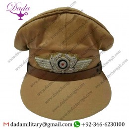 WWII German Airforce Officer Pilot Khaki Hat Cap Reproduction High Quality