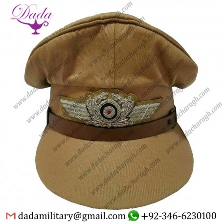 WWII German Airforce Officer Pilot Khaki Hat Cap Reproduction High Quality