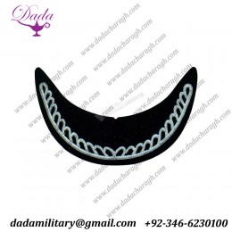 Silver Bullion Wire Embroidery Visor Peak