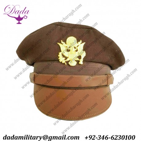 Hand Made Replica WW2 US Air Corps Officers Pilots Visor Crusher Hat Cap