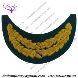 Military Uniform Double Row Oak Leaf Peak Visor  Round Uniform Cap Peaks