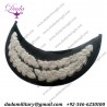 Peak On Leather Complete Lined Oak Leaf 2 Rows Silver Wire