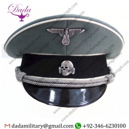 Visor Cap, German Waffen SS Grey Officer Visor Cap