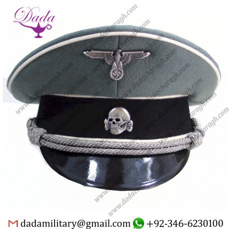 Visor Cap, German Waffen SS Grey Officer Visor Cap