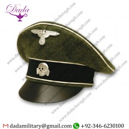 Visor Cap, German Waffen SS Officer Crusher Hat