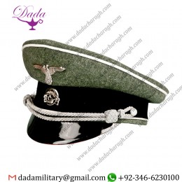 Visor Cap, German World War 2 Waffen SS Infantry Officers Visor Caps
