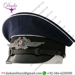 WW2 German (Fallschirmjager) Cap White Piping Cap, Luftwaffe M35 Nco Visor