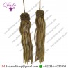 4 Inches Vintage, antique French Dark Gold Metallic Bullion Tassels