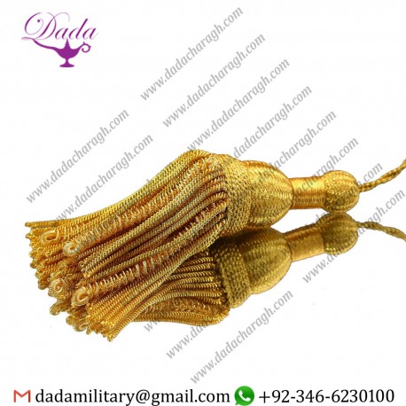 6 Inches Length French Gold Metallic Bullion Tassel Trim Passementerie Vestment Church