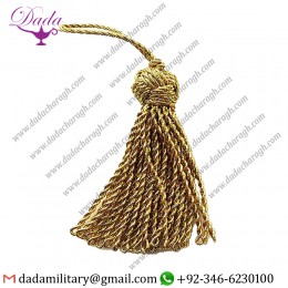 7 Cm Golden Tassel With Large Knot Lurex