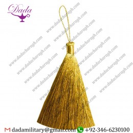 9 Cm Straight Thread Mylar Tassel Golden