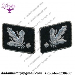German SS Gruppenfhrer (type 2) collar tabs set hand embroidered