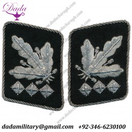 German Ss Oberstgruppenfuhrer Collar Tabs Set Hand Embroidered