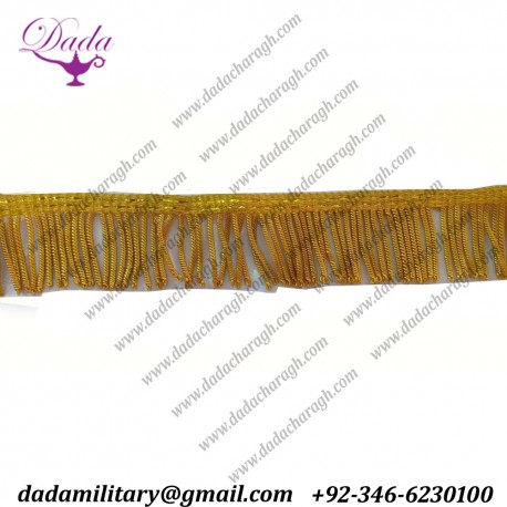 4 cm Gold bullion wire fringe ceremonial vestment french military uniform church banner flag supplier manufacturer trim tassel
