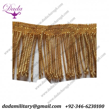 4 cm Gold Metallic Bullion Fringe Coiled Strands