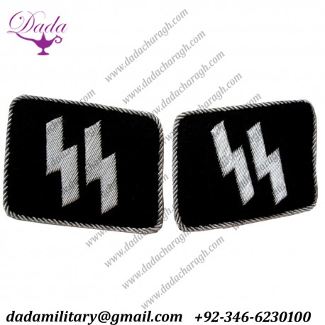 German SS Officers Double Runic Collar Tabs