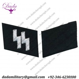German SS Runes Em Collar Tabs Set, Narrow Gap On Runes