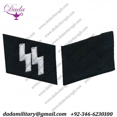 German SS Runes Em Collar Tabs Set, Narrow Gap On Runes