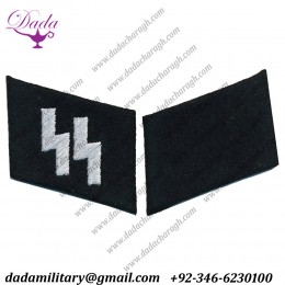 German SS Runes Em Collar Tabs Set, Type 2
