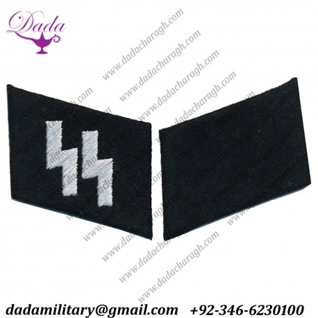 German SS Runes Em Collar Tabs Set, Type 2