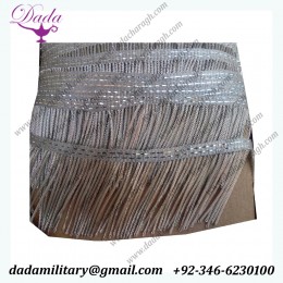 silver metal wire fringe metallic bullion fringe, metallic bullion fringes