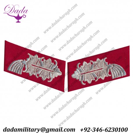 Heer Generals Collar Tabs Set, Rare Silver Variety