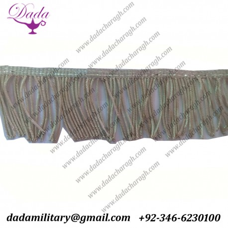 5cm Silver bullion wire fringe 2 inches ceremonial Decoration vestment french military uniform church custume