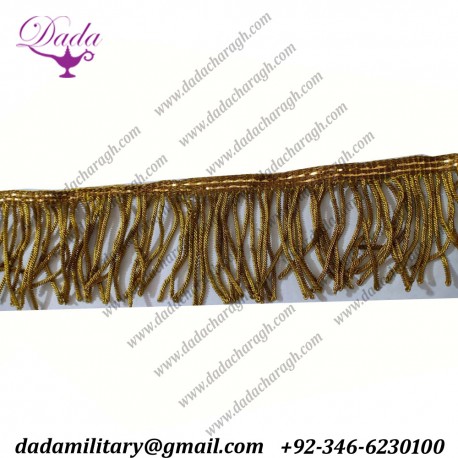 6cm Antique Gold bullion wire fringe ceremonial vestment french military uniform church banner flag