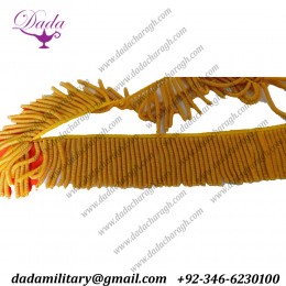10 Cm Dull Gold Thick Bullion Wire Fringe Metal Metallic Ceremonial Decoration Vestment Military Uniform