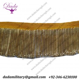 Gold Metallic Bullion Fringe Coiled Strands 4 Cm