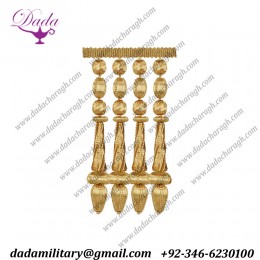 Gold Wood Beads Entrefino gold brother fringes ,tassel , ceremonial,Home, Dress, decoration Beaded