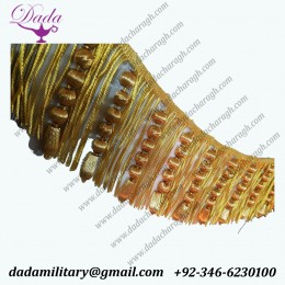 high quality Wood Beads and bullion thread Entrefino gold brother fringes ,tassel , ceremonial decoration Beaded