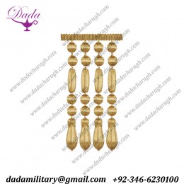 Premium quality Wood beads Entrefino gold brother fringes ,tassel , ceremonial,Home, Dress, decoration Beaded