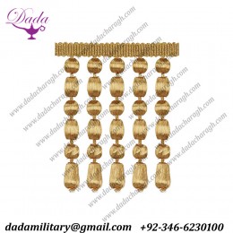 Wholesale price Wood beads Entrefino gold brother fringes ,tassel , ceremonial decoration Beaded