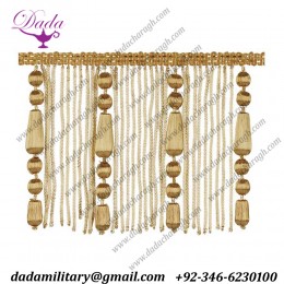 Wood Beads and Bullion wire Fringed ringlet cuffs bullion wire thread