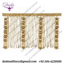 Wood Beads and Bullion wire Fringed ringlet cuffs,Bullion wire thread