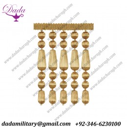 Wood beads Entrefino gold brother fringes ,tassel high quality ceremonial decoration Beaded