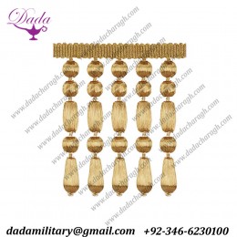 Wood Beads Entrefino gold brother fringes, tassel ,ceremonial ,decoration, Home, Dress, Beaded