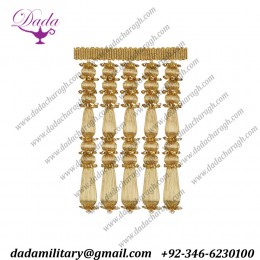 Wood Beads Entrefino gold brotherhood fringe