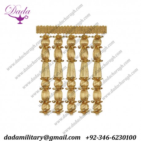 Wood Beads Entrefino gold brotherhood fringes,Gold bullion wire fringe
