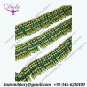 Wood Beads Entrefino gold green brother fringes ,tassel , ceremonial decoration Beaded