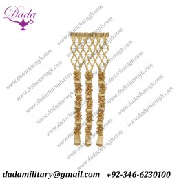 Wood Beads Entrefino gold lattice fringes , metalic fringe tassel high quality church decoration Beaded
